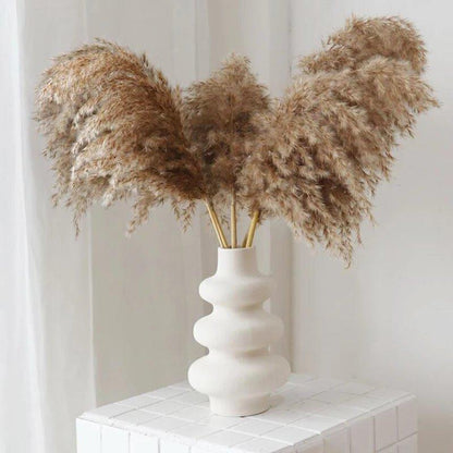 Skorter | 60 cm natural, real, brown-beige dried pampas grass bouquet │ fluffy feather for modern boho home decoration