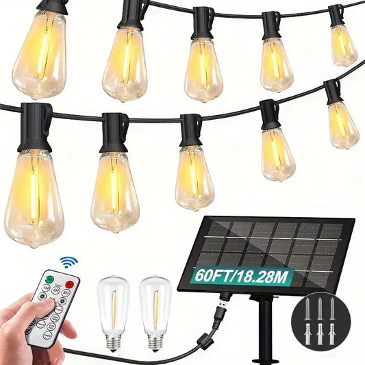 Skorter | 60FT Solar String Lights With USB Port & Remote Control