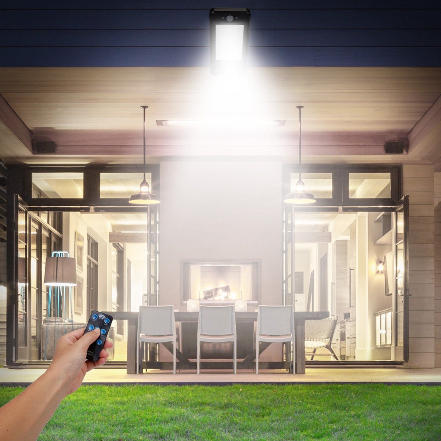 Skorter | 60LEDs Solar PIR Motion Sensor Remote Control Wireless Lamp