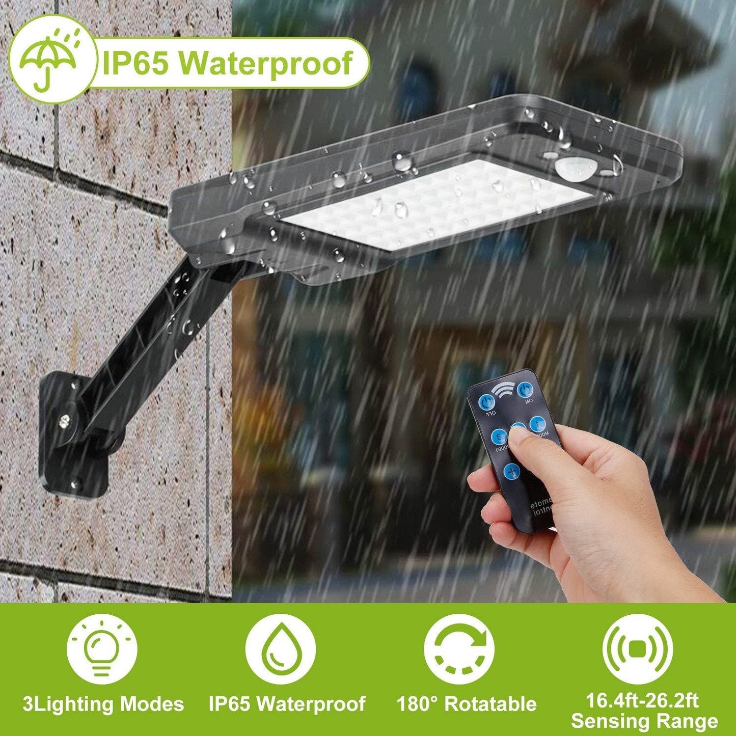 Skorter | 60LEDs Solar PIR Motion Sensor Remote Control Wireless Lamp