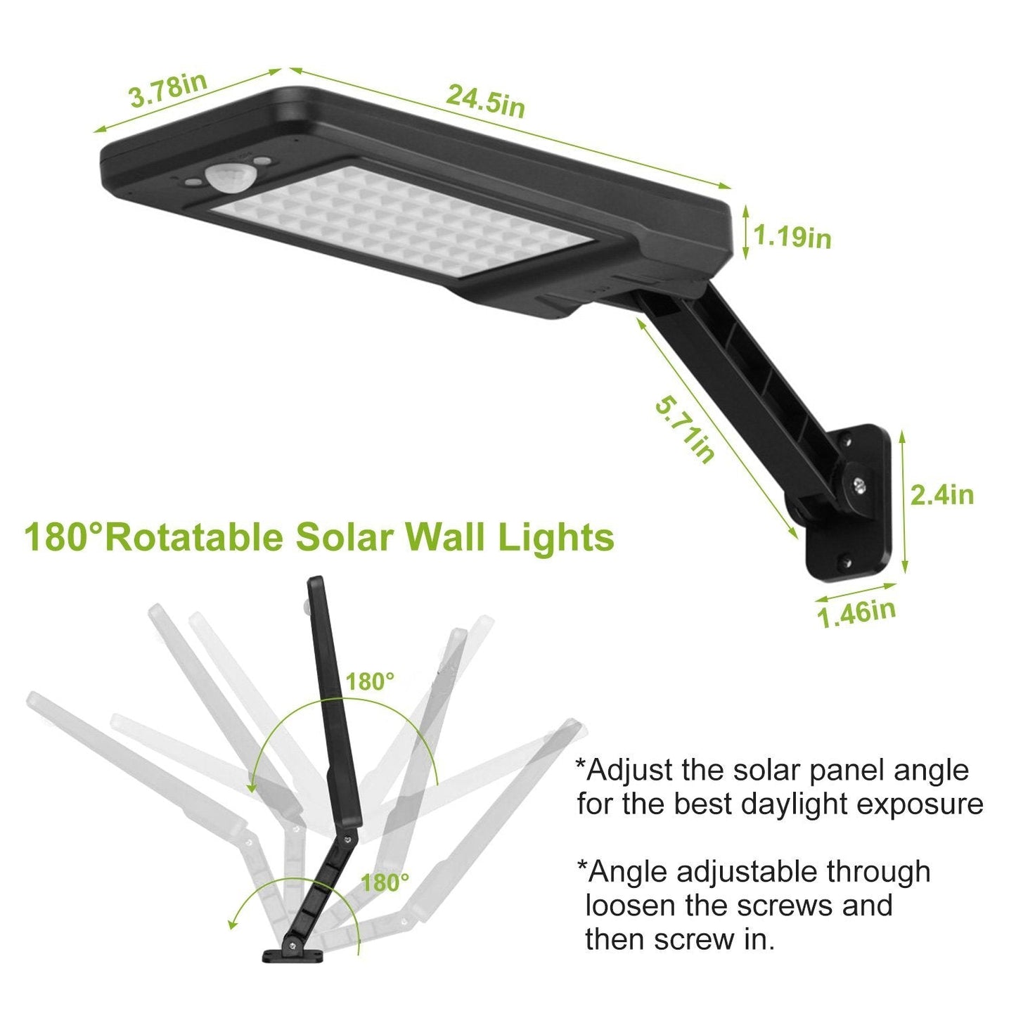 Skorter | 60LEDs Solar PIR Motion Sensor Remote Control Wireless Lamp