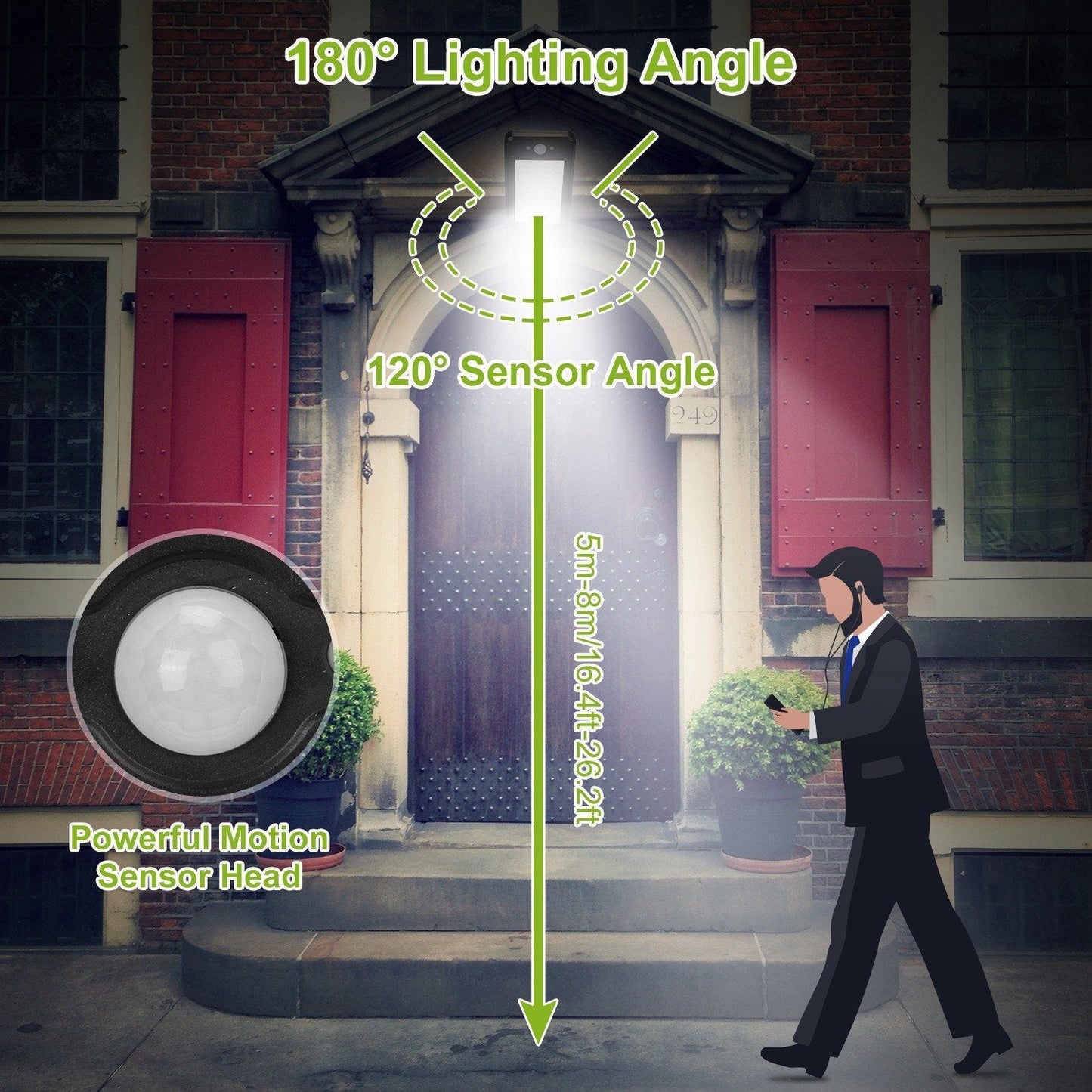 Skorter | 60LEDs Solar PIR Motion Sensor Remote Control Wireless Lamp