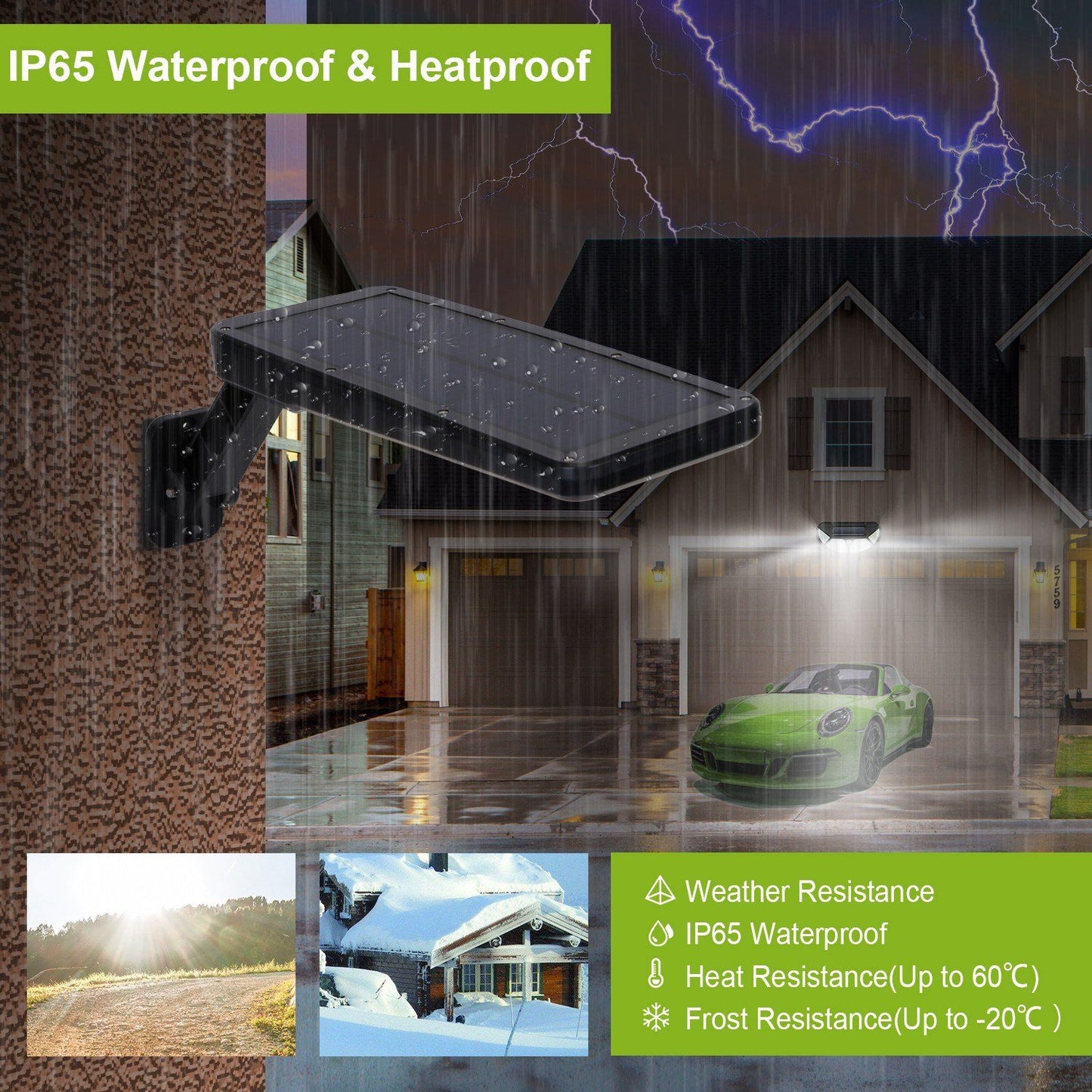 Skorter | 60LEDs Solar PIR Motion Sensor Remote Control Wireless Lamp
