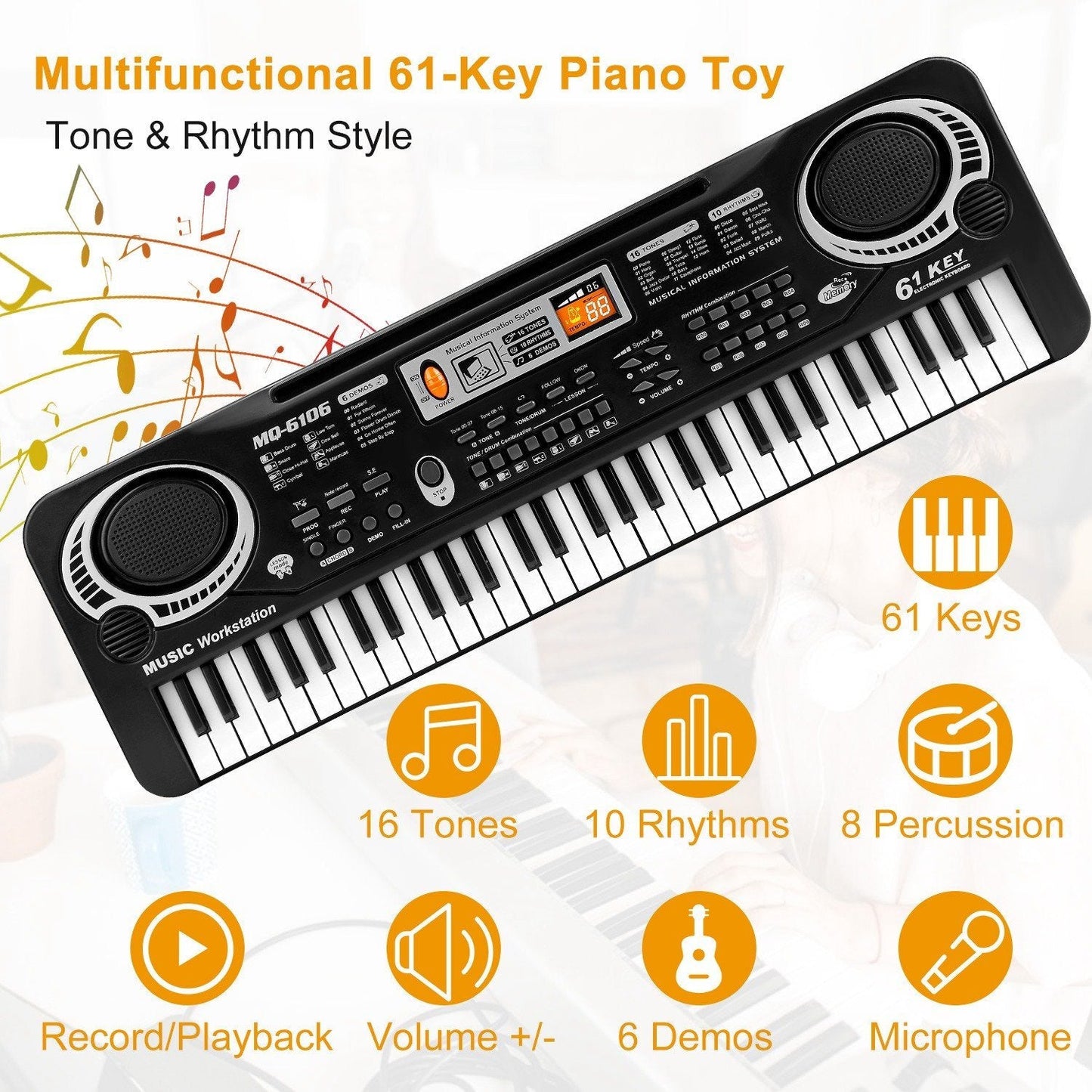 Skorter | 61 Key Digital Music Electronic Keyboard