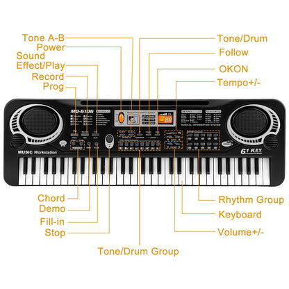 Skorter | 61 Key Digital Music Electronic Keyboard