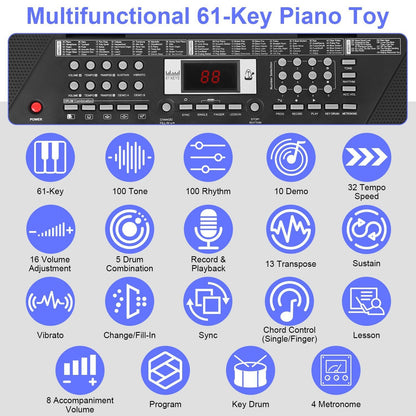 Skorter | 61 Keys Digital Music Keyboard Electronic Piano