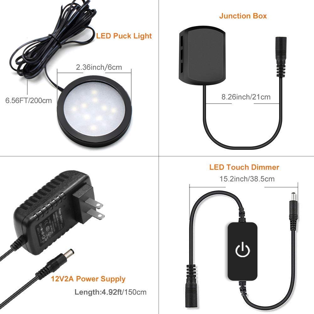 Skorter | Ygs-Tech Led Under Cabinet Lighting Set, 1020 Lumen, 3000K Warm White, 6-Pack