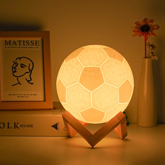 Skorter | Balkwan Football Night Light - 16 Color Changing Moon Lamp For Kids, Dimmable With Remote Control