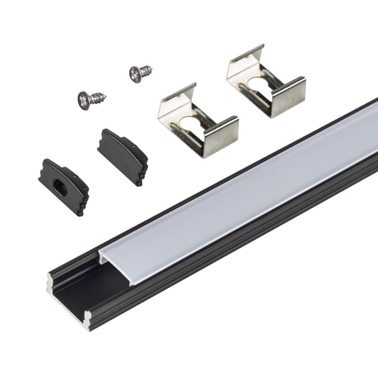 Skorter | Armacost Lighting Led Tape Light Mounting Channel 5-Pack - Black aluminum, 960056