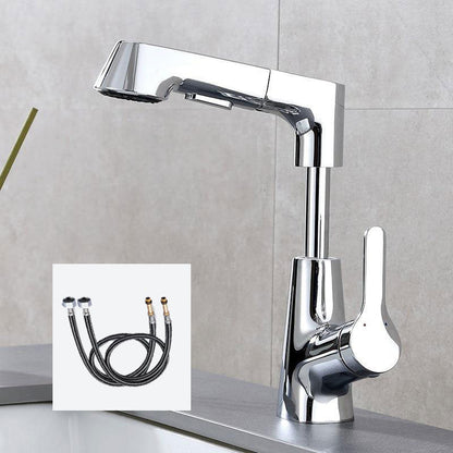 Skorter | 1-Handle Brush Nickel Widespread Faucet Single Hole Bathroom Vessel Faucet with Brass