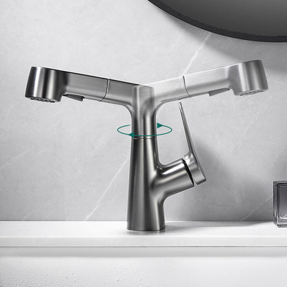 Skorter | 1-Handle Brush Nickel Widespread Faucet Single Hole Bathroom Vessel Faucet with Brass