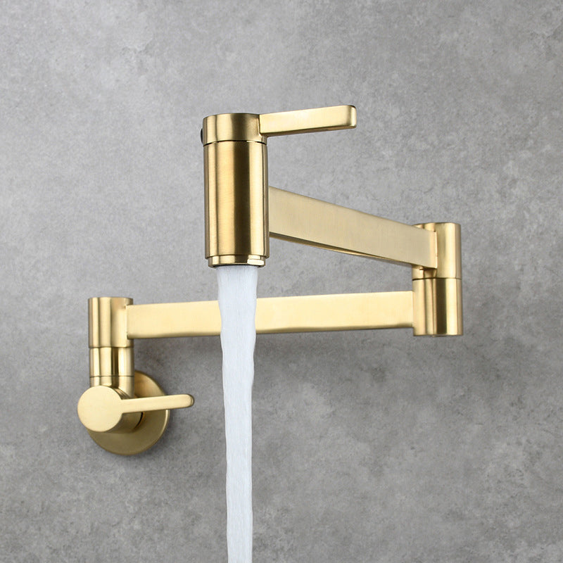 Skorter | 1-handle brushed nickel widespread faucet 1 hole wall-mounted bathroom faucet with brass