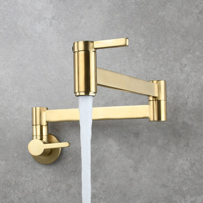 Skorter | 1-handle brushed nickel widespread faucet 1 hole wall-mounted bathroom faucet with brass