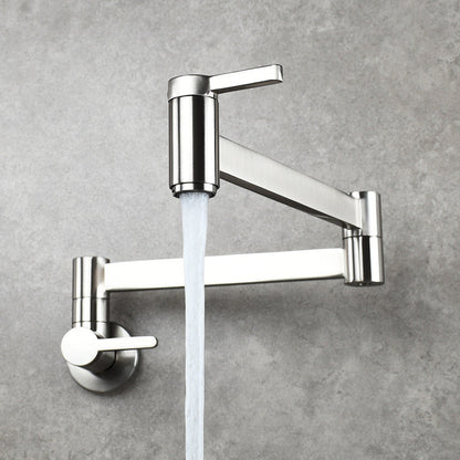 Skorter | 1-handle brushed nickel widespread faucet 1 hole wall-mounted bathroom faucet with brass