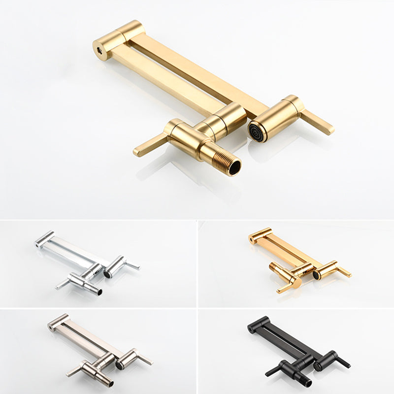 Skorter | 1-handle brushed nickel widespread faucet 1 hole wall-mounted bathroom faucet with brass