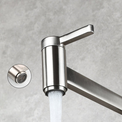Skorter | 1-handle brushed nickel widespread faucet 1 hole wall-mounted bathroom faucet with brass