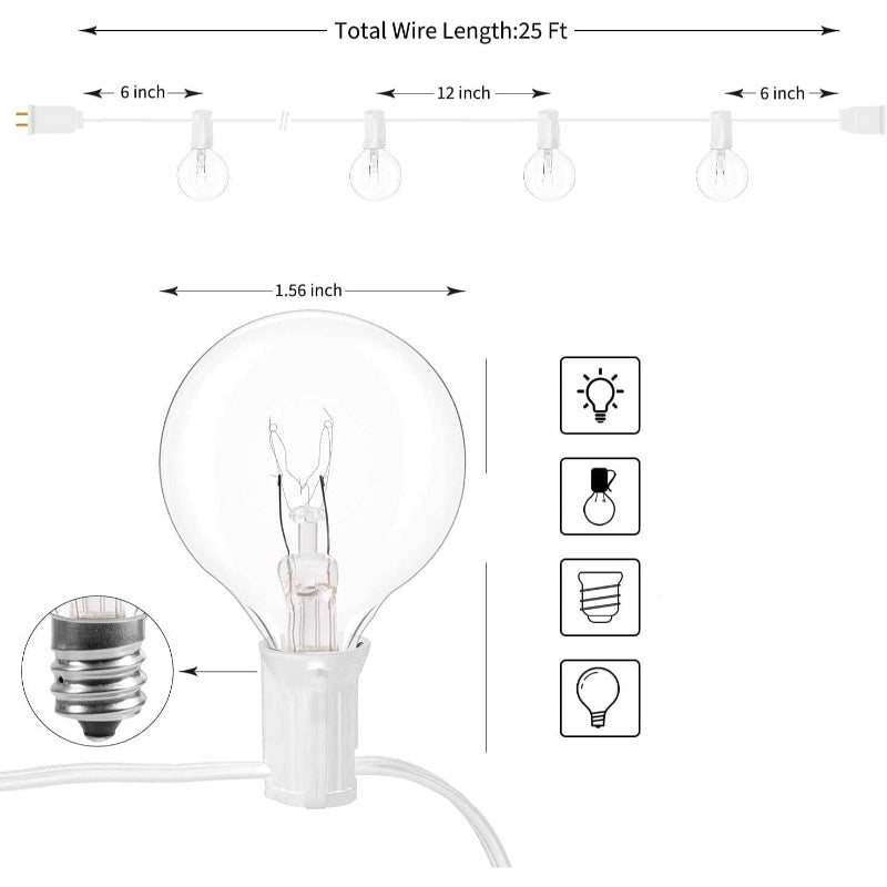 Skorter | Royaleva Outdoor Dimmable String Lights - 20 ft LED Ambient Lighting