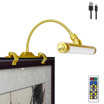 Skorter | Luxsway Wireless Picture Frame Light, Rechargeable Clip-On Art Lamp, 28 LEDs, Remote Control, Gold