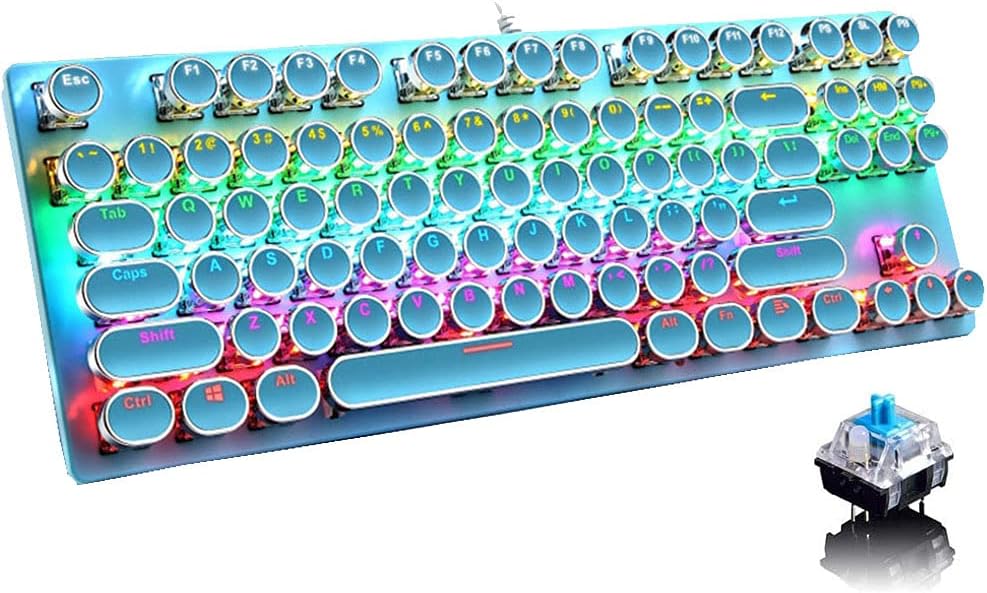 Skorter | 87-Key Mechanical Gaming Keyboard RGB Backlit Blue Switch