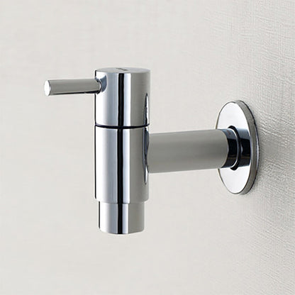 Skorter | Contemporary Wall-Mounted Bathroom Faucet Single Hole Low Arc Solid Brass Circular Faucet