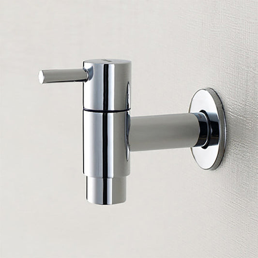 Skorter | Contemporary Wall-Mounted Bathroom Faucet Single Hole Low Arc Solid Brass Circular Faucet