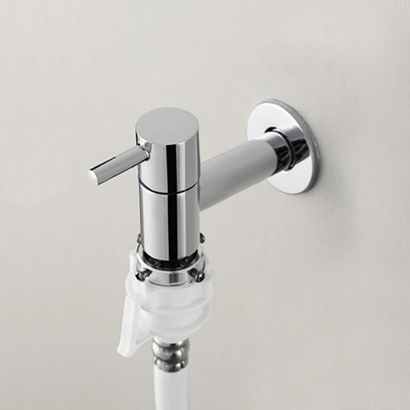 Skorter | Contemporary Wall-Mounted Bathroom Faucet Single Hole Low Arc Solid Brass Circular Faucet