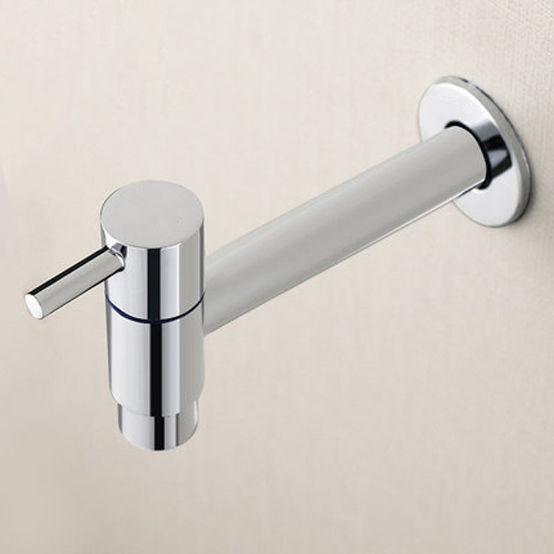 Skorter | Contemporary Wall-Mounted Bathroom Faucet Single Hole Low Arc Solid Brass Circular Faucet