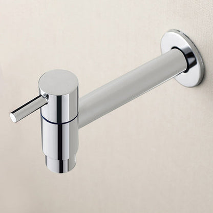 Skorter | Contemporary Wall-Mounted Bathroom Faucet Single Hole Low Arc Solid Brass Circular Faucet