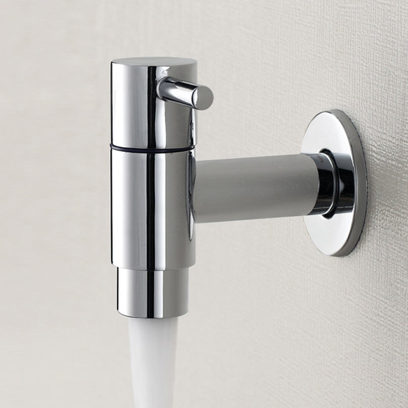 Skorter | Contemporary Wall-Mounted Bathroom Faucet Single Hole Low Arc Solid Brass Circular Faucet