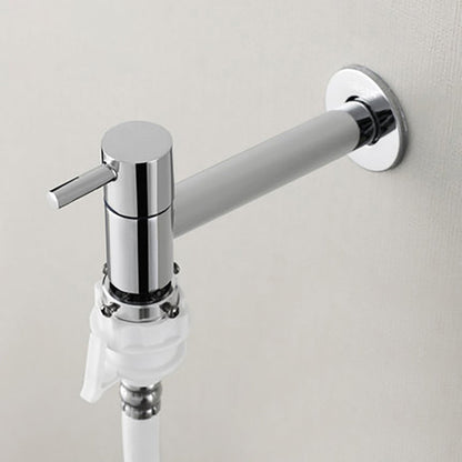 Skorter | Contemporary Wall-Mounted Bathroom Faucet Single Hole Low Arc Solid Brass Circular Faucet