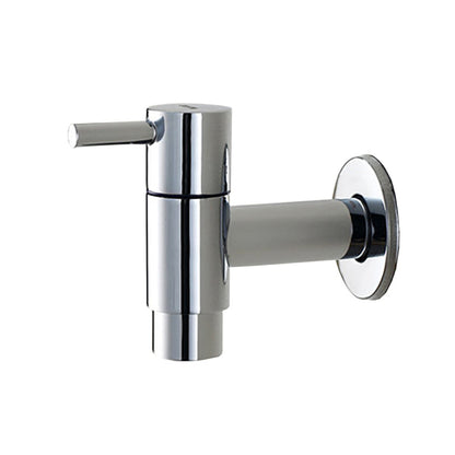 Skorter | Contemporary Wall-Mounted Bathroom Faucet Single Hole Low Arc Solid Brass Circular Faucet