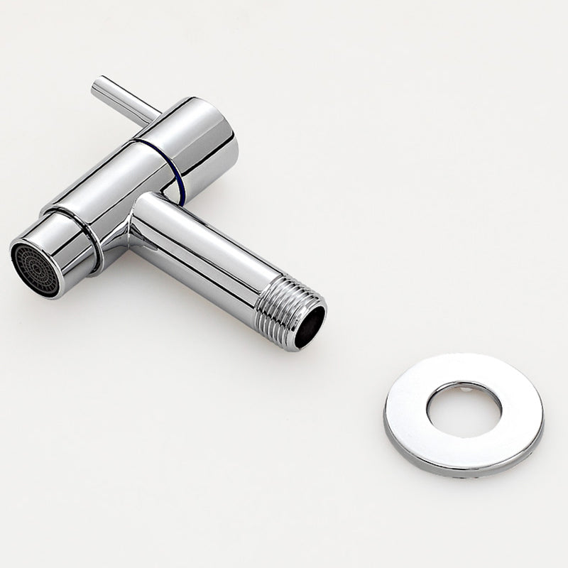 Skorter | Contemporary Wall-Mounted Bathroom Faucet Single Hole Low Arc Solid Brass Circular Faucet