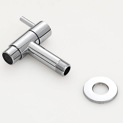 Skorter | Contemporary Wall-Mounted Bathroom Faucet Single Hole Low Arc Solid Brass Circular Faucet