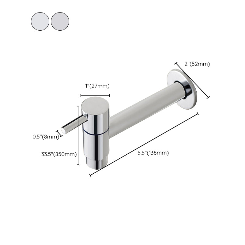 Skorter | Contemporary Wall-Mounted Bathroom Faucet Single Hole Low Arc Solid Brass Circular Faucet