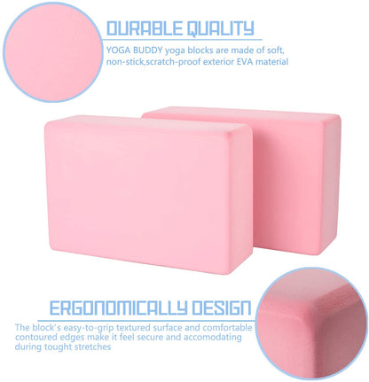 Skorter | DOTSOG 2pcs Yoga Blocks and Strap Set Brick Foam Yoga Brick Support Deepen for Yoga Pilates Yoga Accessories