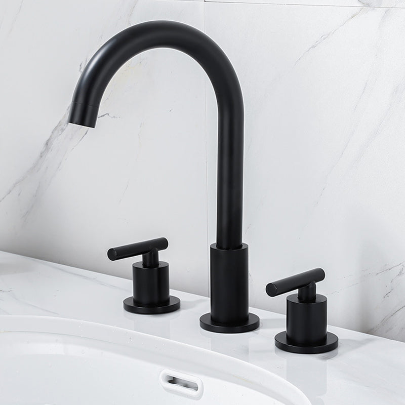 Skorter | Modern 2-Handle Bathroom Sink Faucet 3-Hole Widespread Bathroom Faucet