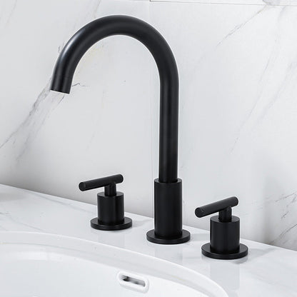 Skorter | Modern 2-Handle Bathroom Sink Faucet 3-Hole Widespread Bathroom Faucet