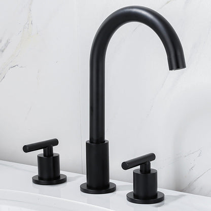 Skorter | Modern 2-Handle Bathroom Sink Faucet 3-Hole Widespread Bathroom Faucet