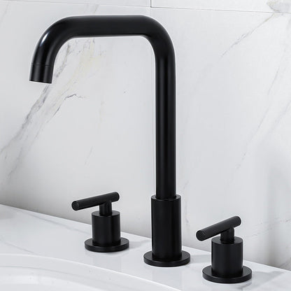 Skorter | Modern 2-Handle Bathroom Sink Faucet 3-Hole Widespread Bathroom Faucet
