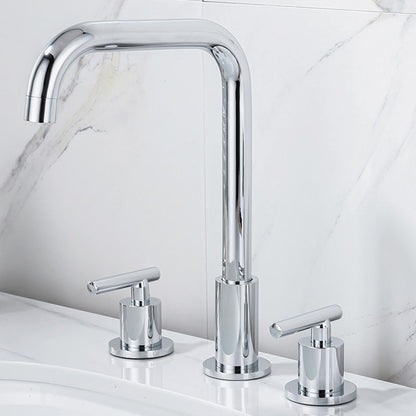 Skorter | Modern 2-Handle Bathroom Sink Faucet 3-Hole Widespread Bathroom Faucet