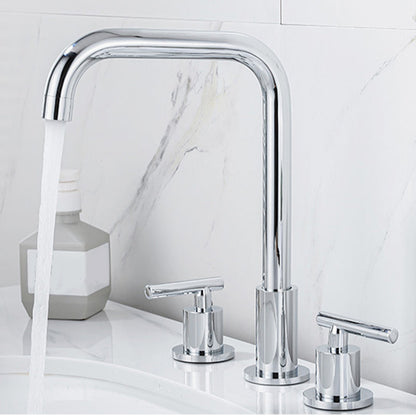 Skorter | Modern 2-Handle Bathroom Sink Faucet 3-Hole Widespread Bathroom Faucet