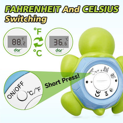 Skorter | AquaVeilig Baby Bath Thermometer – Digital Display with 3 Colors and Temperature Warning