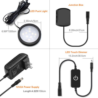 Skorter | Ygs-Tech Led Under Cabinet Lighting Kit, 1020 Lumen, 5000K, Touch Dimming, 6-Pack