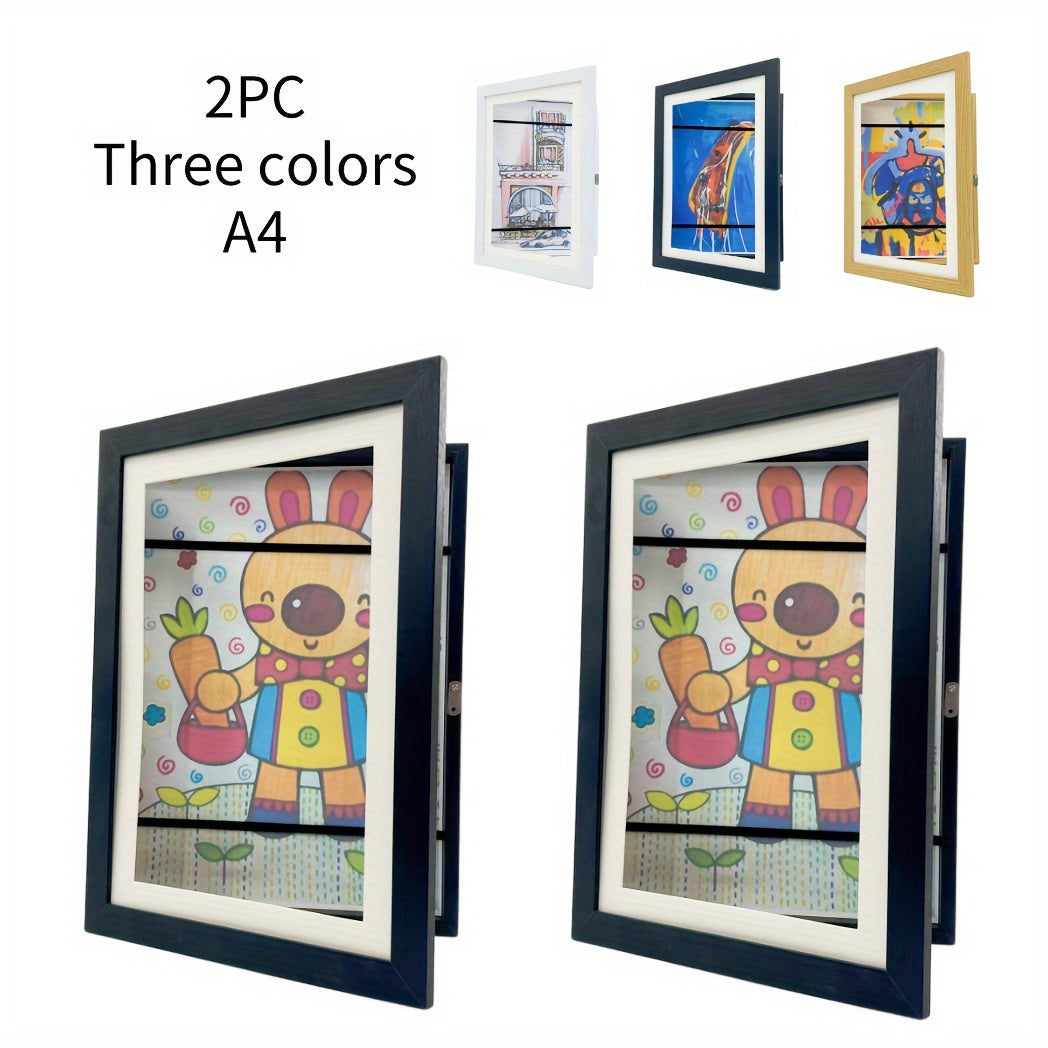 Skorter | 2 pcs Art Frame - Replaceable Frames with or without Mat, Magnetic Photo Frames for Art Projects