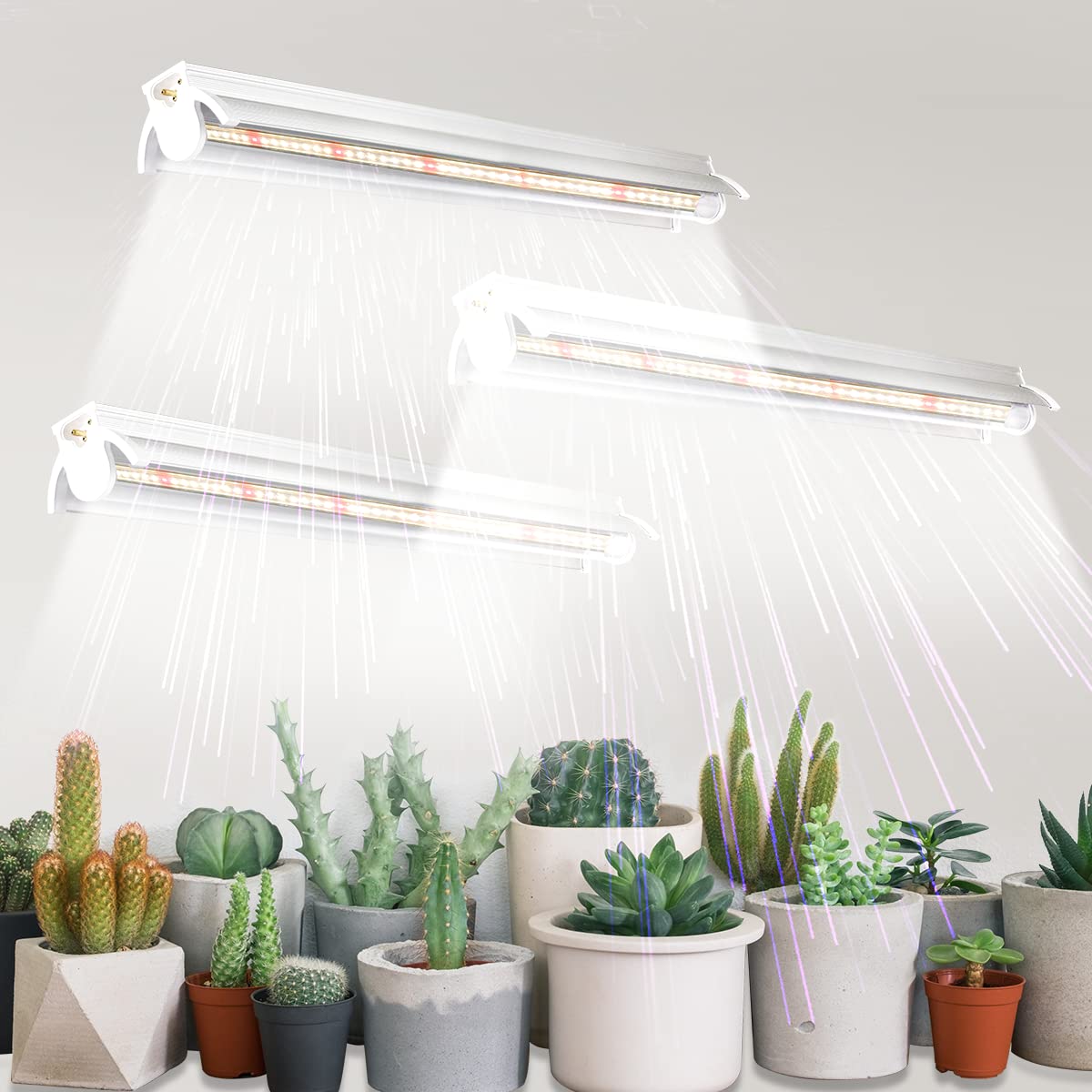 Skorter | T5 Growth Light 1.4Ft, 5000K White Full Spectrum Led Plant Grow Light Strips For Indoor Plants, Seed Starting, Succulents, High Ppfd With V-shaped Reflector