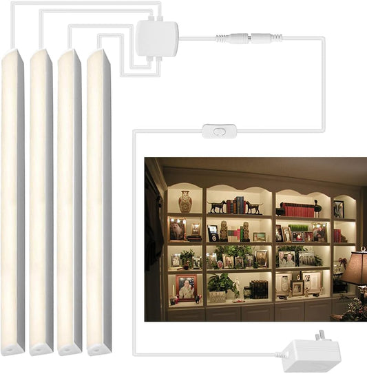 Skorter | Cefrank V-shaped LED shelf lighting 4X 12" warm white 3000K - 1200Lm display cabinet