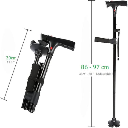 Skorter | Folding cane with LED light, adjustable for arthritis, disabled and seniors