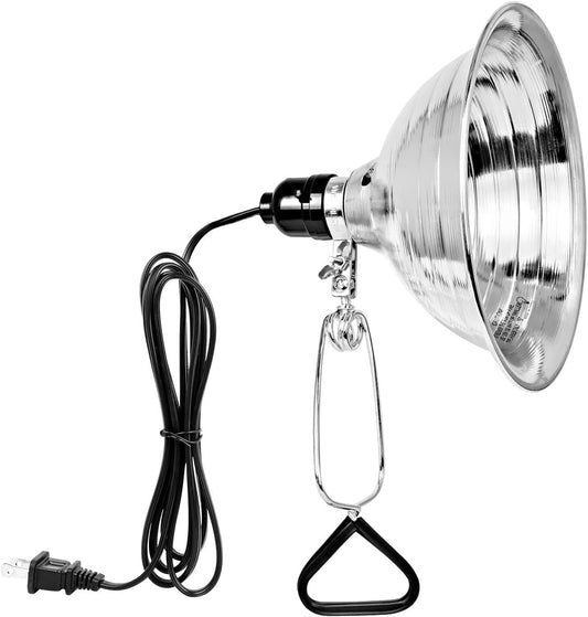 Skorter | Simple Deluxe Clamp Lamp 150W, 8.5" Aluminium Reflector, 6Ft Cable, Black - No Bulb Included