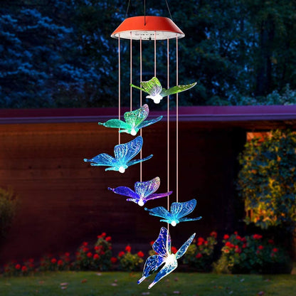 Skorter | SolarGlow - LED Mood Lighting with Butterflies – Colorful Sun Garden Lamps for Outdoor