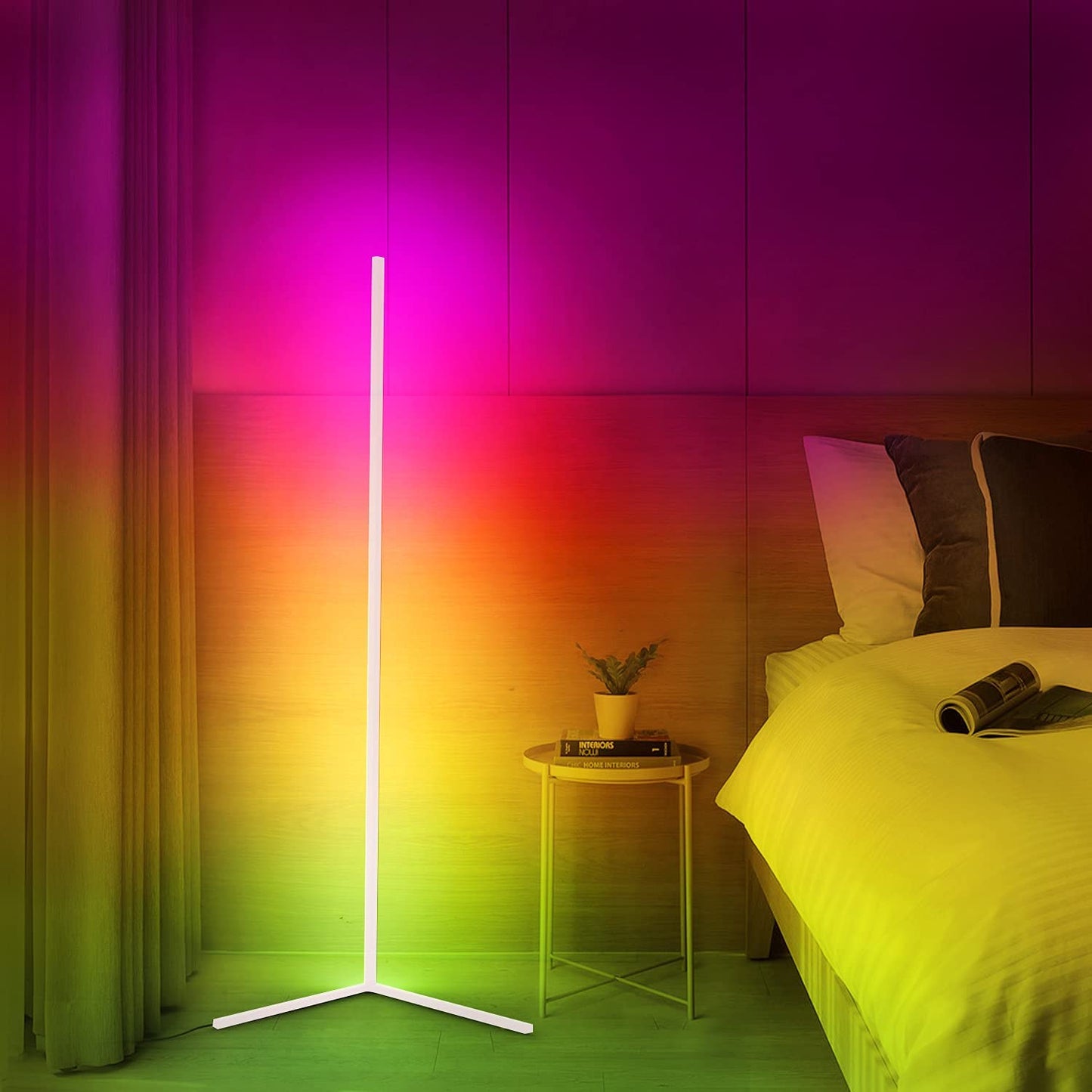 Skorter | Modern Corner LED Floor Lamp – Space-Saving Minimalist Design with Soft Ambient Lighting